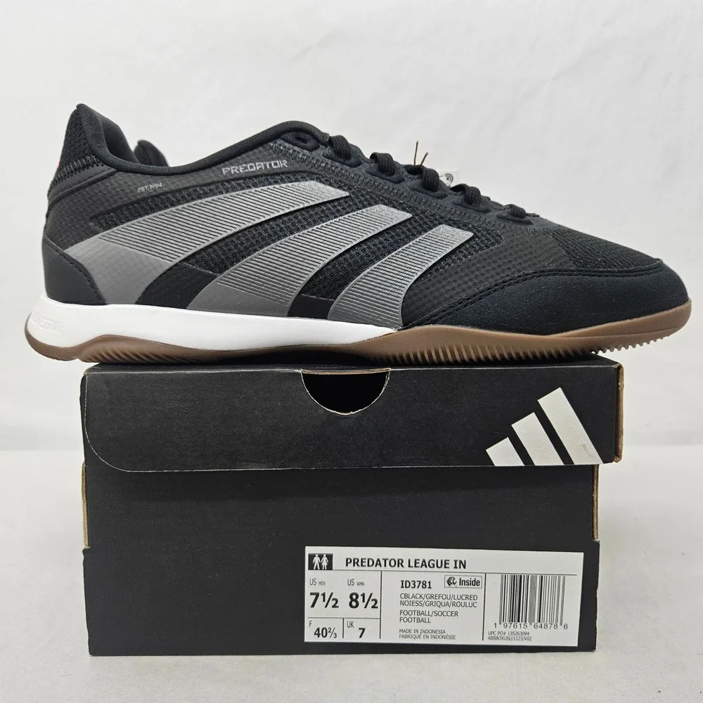 Adidas Predator‎ League Indoor Soccer Shoes ID3781 Black Grey Red Mens Size 7.5